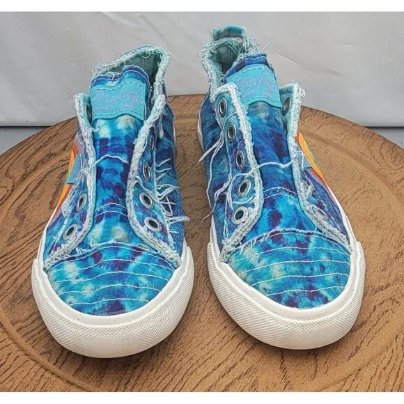 Blowfish Malibu Playwire-F-T Sneakers Blue Tie Dye Size 7 Slip-On - Picture 9 of 13